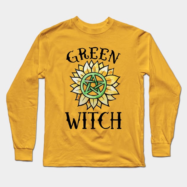 Green Witch Long Sleeve T-Shirt by bubbsnugg